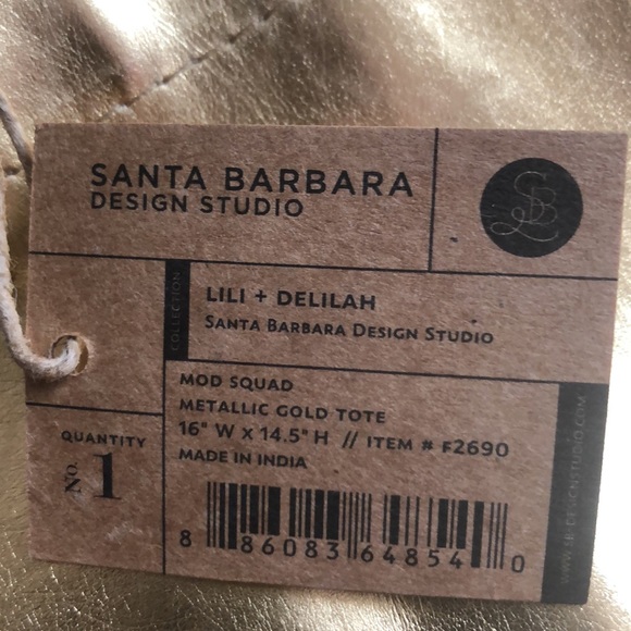 Your “MOD SQUAD” Metallic Gold soft Sturdy Tote. New with tags - Picture 6 of 8